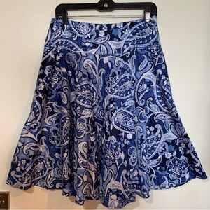 LAUREN RALPH LAUREN 4 Blue Paisley A Line FLOWY, FULL Skirt